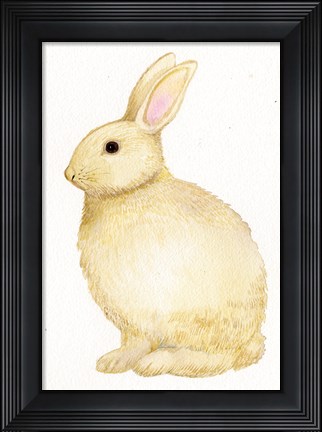 Framed Spring Bunny III White Print