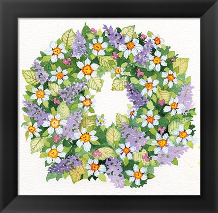 Framed Spring Wreath IV Print