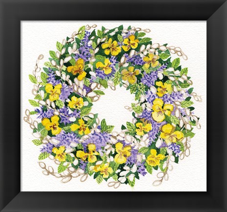 Framed Spring Wreath III Print