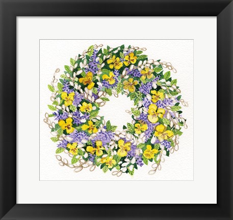 Framed Spring Wreath III Print