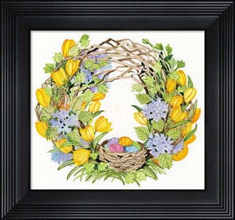 Framed Spring Wreath II Print