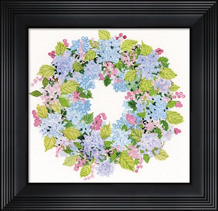 Framed Spring Wreath I Print