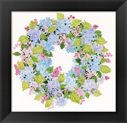 Framed Spring Wreath I Print