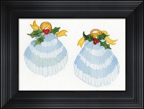 Framed Coastal Holiday Ornament XI Print