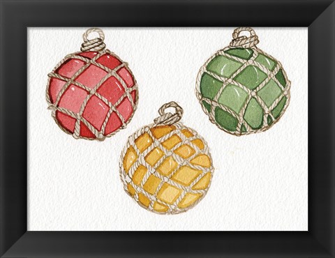 Framed Coastal Holiday Ornament VIII Print