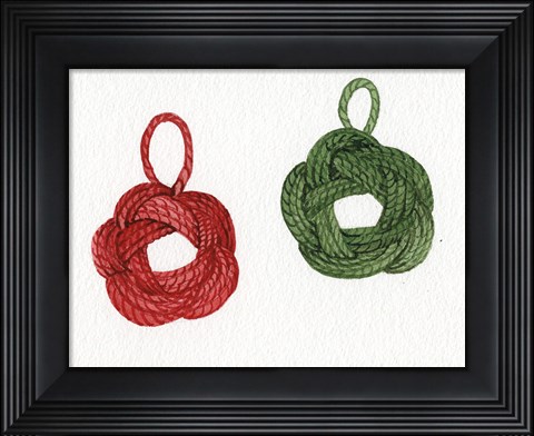 Framed Coastal Holiday Ornament IX Print