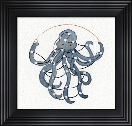 Framed Coastal Holiday Ornament III Print