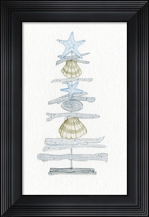 Framed Coastal Holiday Tree I Print