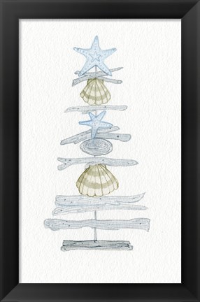 Framed Coastal Holiday Tree I Print