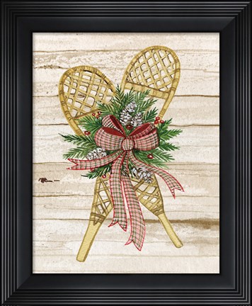 Framed Holiday Sports III on Wood Print