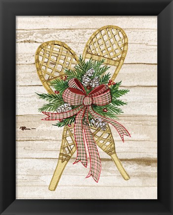 Framed Holiday Sports III on Wood Print