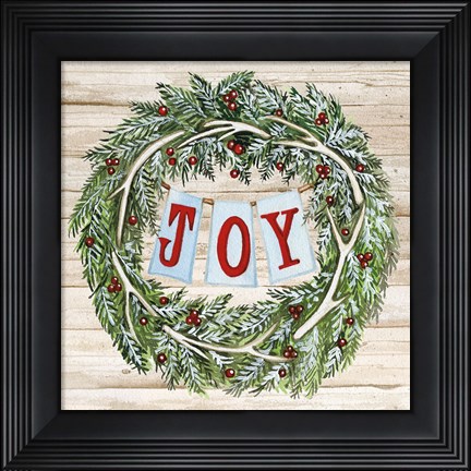Framed Holiday Sayings I on Wood Print