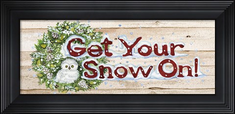 Framed Holiday Sayings III on Wood Print
