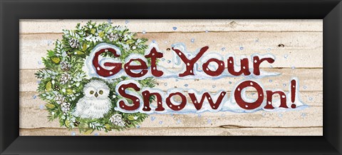 Framed Holiday Sayings III on Wood Print