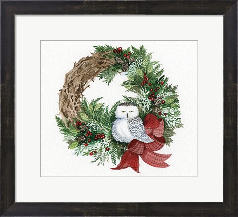 Framed Holiday Wreath II Print