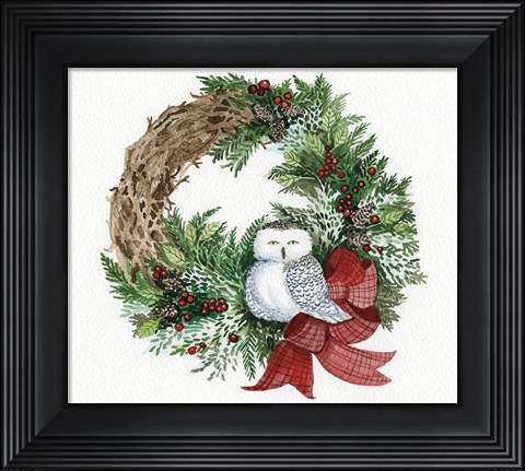 Framed Holiday Wreath II Print
