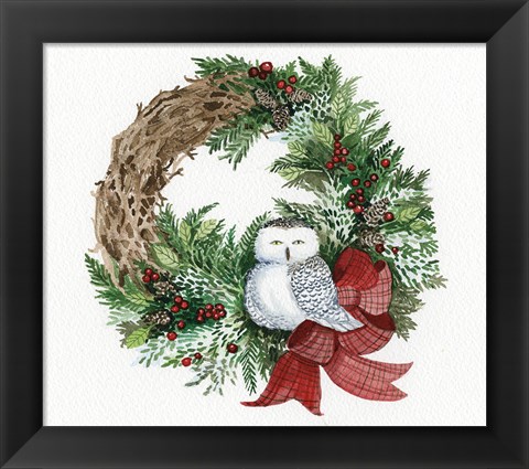 Framed Holiday Wreath II Print