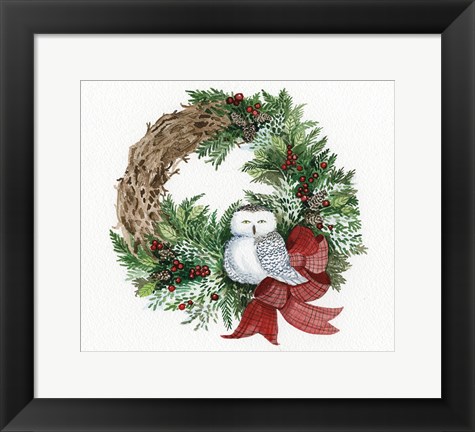 Framed Holiday Wreath II Print