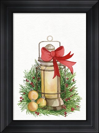 Framed Holiday Lantern II Print
