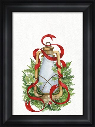 Framed Holiday Lantern III Print