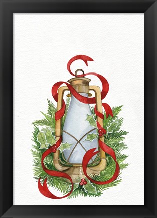 Framed Holiday Lantern III Print