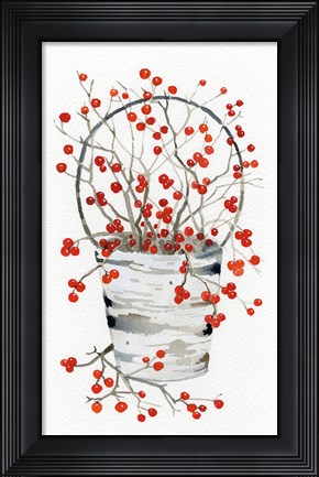 Framed Birch Vase I Print