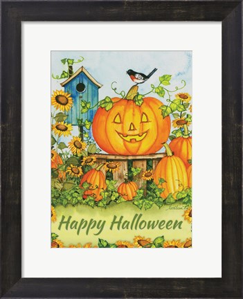 Framed Halloween Pumpkins Happy Halloween Print