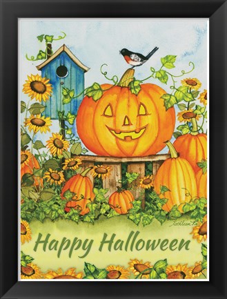 Framed Halloween Pumpkins Happy Halloween Print