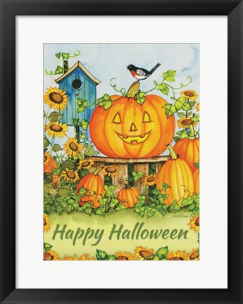 Framed Halloween Pumpkins Happy Halloween Print