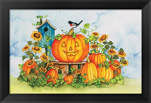 Framed Halloween Pumpkins Print