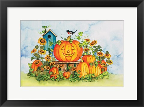 Framed Halloween Pumpkins Print