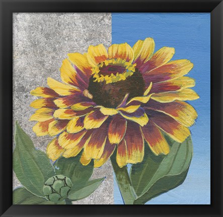Framed Zinnia Spice and Silver Print