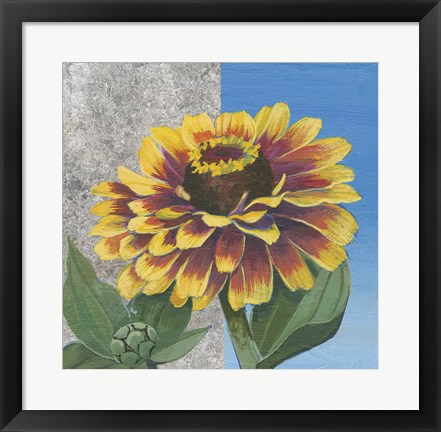 Framed Zinnia Spice and Silver Print