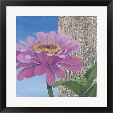 Framed Zinnia Pink Print