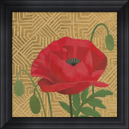 Framed Poppy with Pattern Print