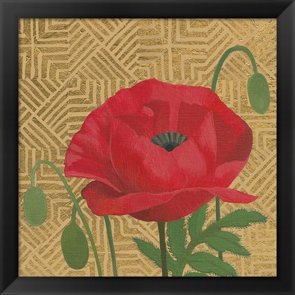 Framed Poppy with Pattern Print