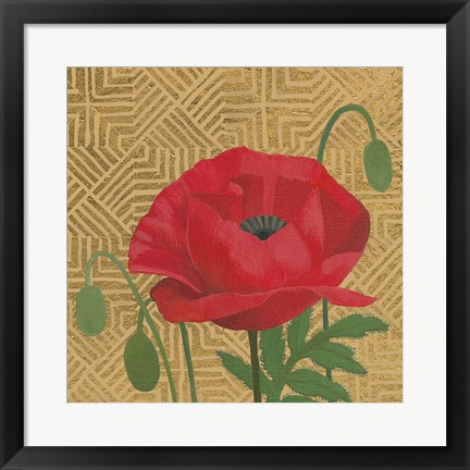 Framed Poppy with Pattern Print