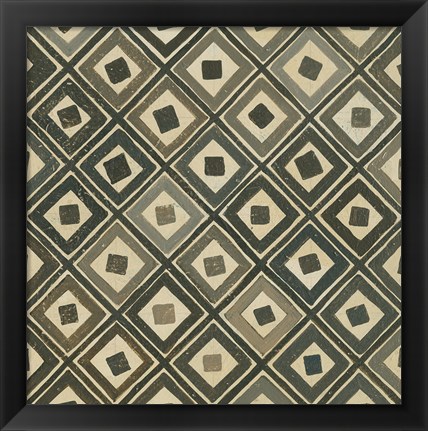 Framed Diagonal Squares Print