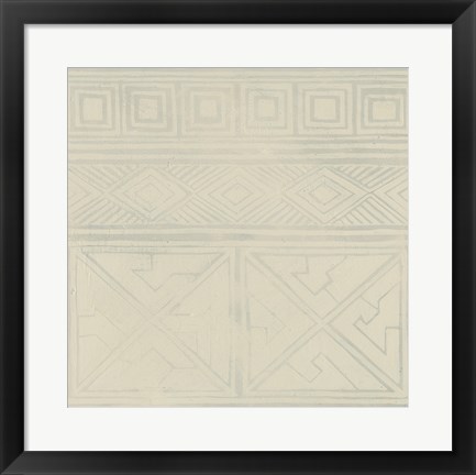 Framed Geometric Tone on Tone I Print