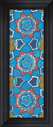 Framed Hex Tiles Panel I Print