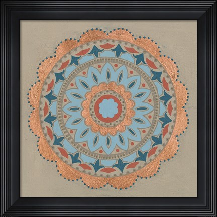 Framed Copper Mandala I Print