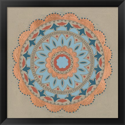 Framed Copper Mandala I Print