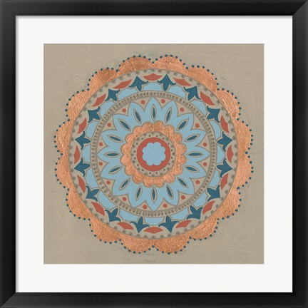 Framed Copper Mandala I Print