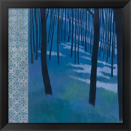 Framed Blue Path to the Edge of the Woods Print