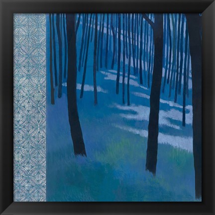 Framed Blue Path to the Edge of the Woods Print