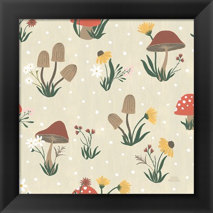 Framed Autumn Garden Pattern V Print