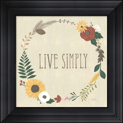 Framed Autumn Garden Live Simply Print