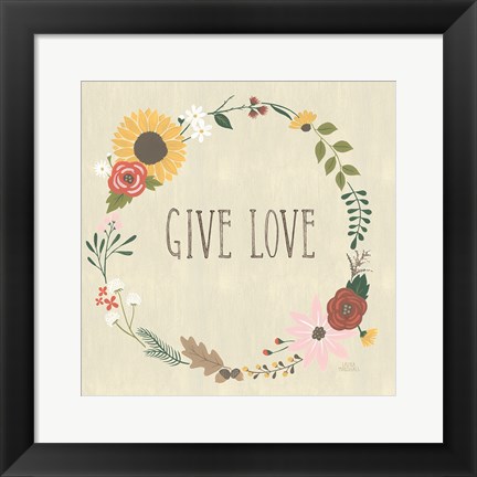 Framed Autumn Garden Give Love Print