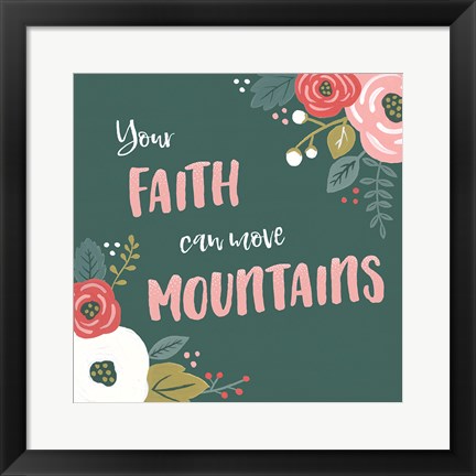 Framed Wildflower Daydreams V Move Mountains Print