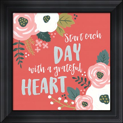 Framed Wildflower Daydreams VII Grateful Heart Print